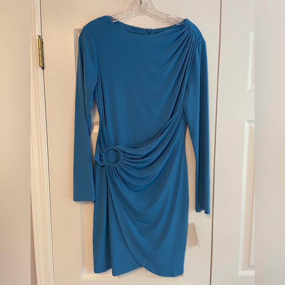 NWT Donna Morgan Long Sleeve Blue Dress